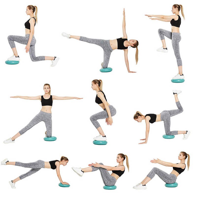 PVC Inflatable Yoga Ball Cushion Balance Pad Massage Fitness Balls Practice Feet Universal Durable Pilates Equipment With Pump