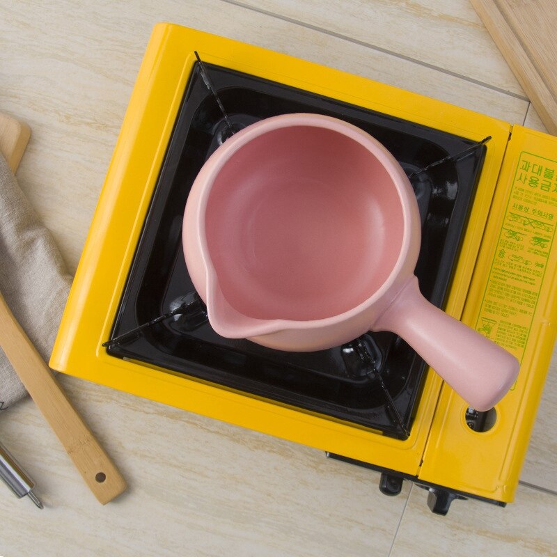 Keramische Servies Koffie Potten Baby Voedingssupplement Emaille Enkel Handvat Koken Melk Pot Pasta Rijst Noodle Siroop Steelpan