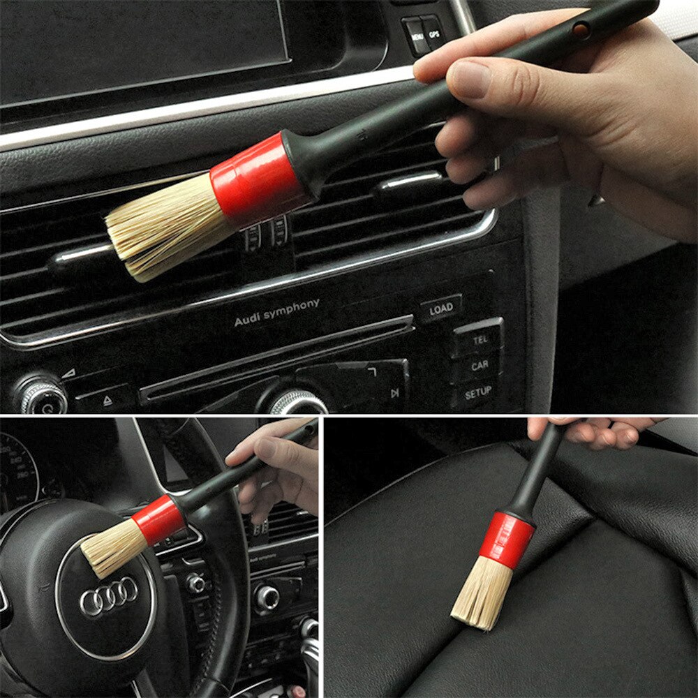 5Pcs Soft Detailing Brush Car Cleaning Detailing Set Automotive Detailing For Car Cleaning Dirt Dust Clean Brush Detail Cleans