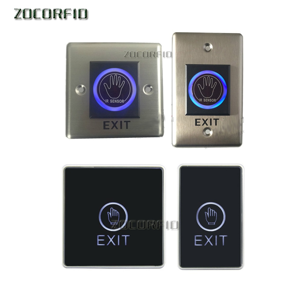 Door Exit Push Button Release Switch Opener NO COM NC LED light For Door Access Control System Entry Open Touch