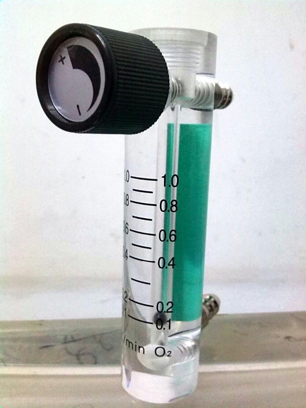 Acryl Gas Lucht Zuurstof Flowmeter Flowmeter Countor Indicator O2 Met Klep Messing Connector 0.1Mpa 0.1-1.0L/Min hoogte 93Mm