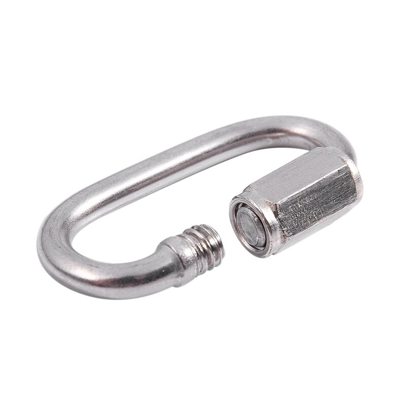 Stainless Steel Screw Gate Rock Lock Climbing Gear Carabiner 4MM: Default Title