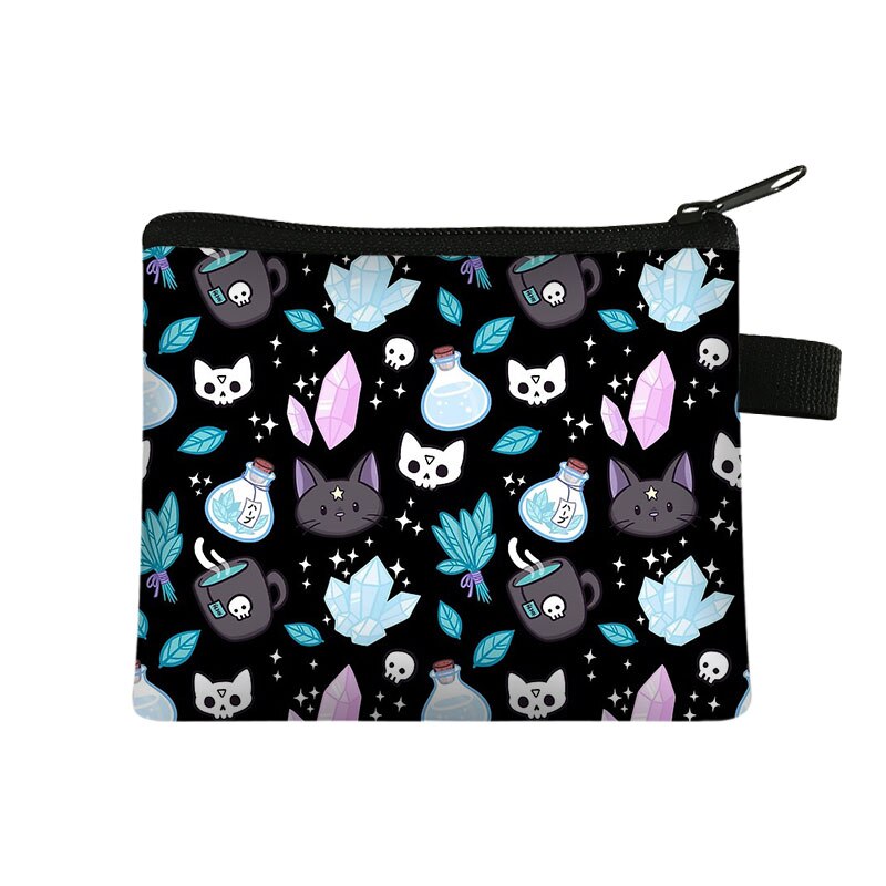 Simpatico gattino gatti/cuccioli stampa portamonete per adolescenti borse da scuola per bambini bambini donne per viaggio borsa portamonete d&#39;argento portatile: lqbxchongwu18