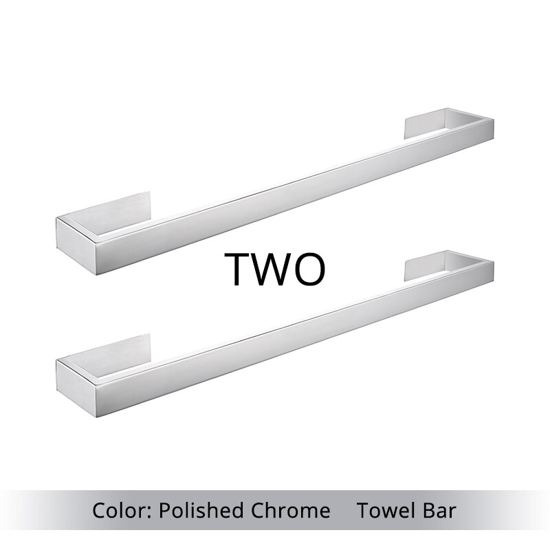 Soporte de papel higiénico pulido, ganchos para Toalla de baño, Kit de accesorios, barra de acero inoxidable, montaje de pared del dormitorio, conjuntos de herramientas de baño: PC-2 Towel bar