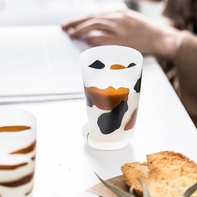 Katt pote kopp melk glass frostet glass søt katt fot klo utskrift krus katt klo kaffe melk glass kopp låve frokost kopp