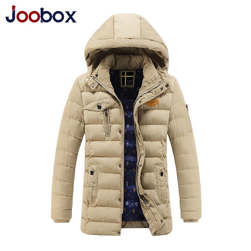 Merk winterjas heren warme jas dikke parka heren katoenen gewatteerde jas casual knappe capuchon jassen heren