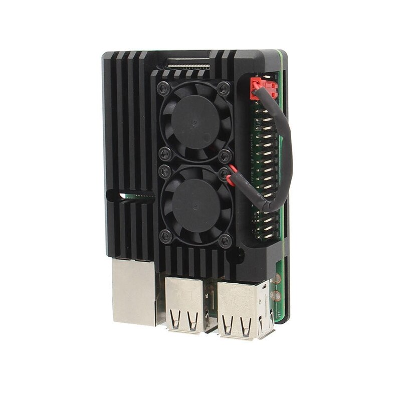 Raspberry  pi 3b:lle alumiiniseoskotelo, raspberry pi -metallikotelolle kaksoistuulettimella , raspberry  pi 3:lle malli b+(plus)  /3b