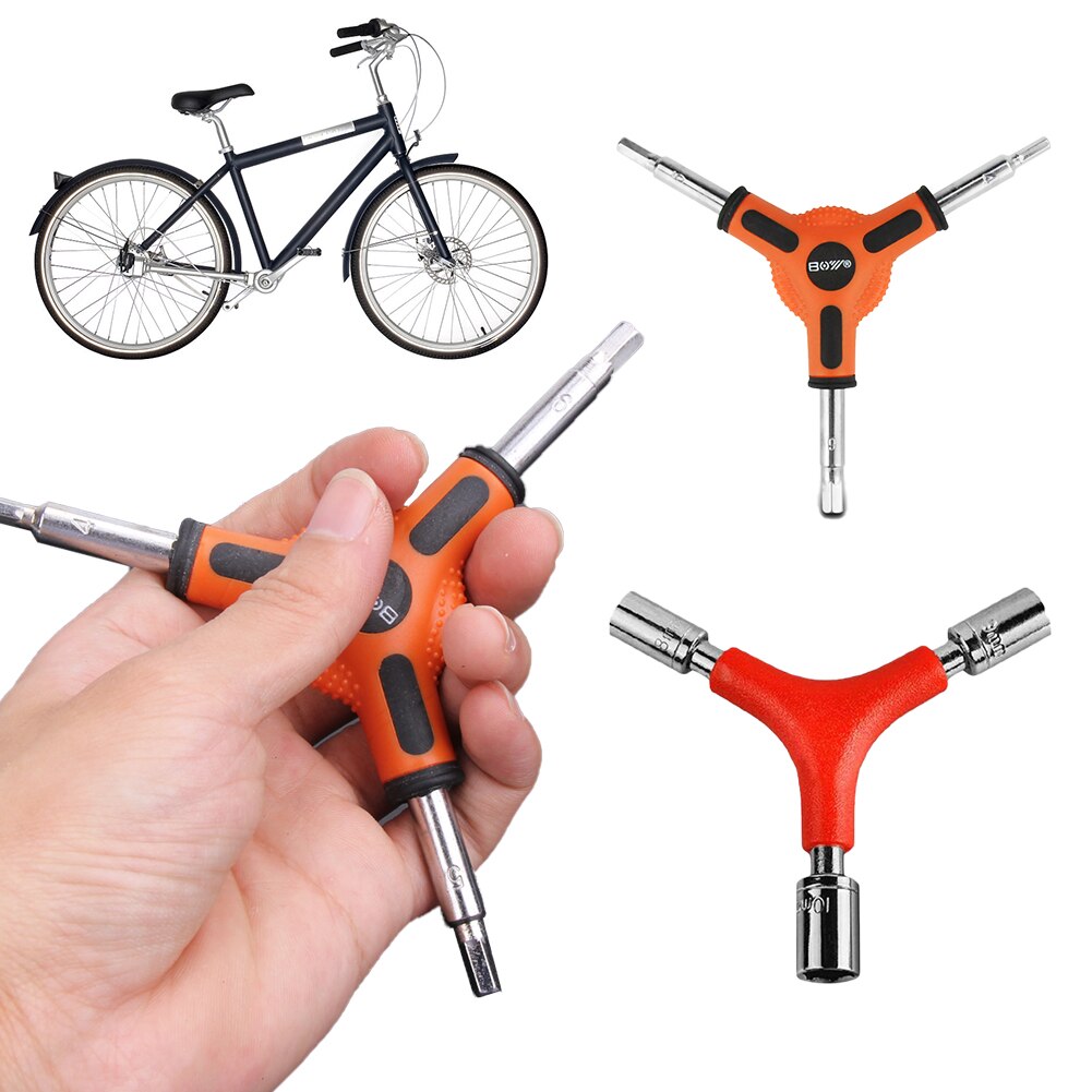 Y Type Spanner Bike Tools Trigeminal Hex Spoke Wrench Cycling 3 Way Steel Hex Allen Bicycle Wrench Repair Tool