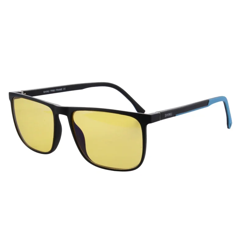 Óculos bloqueadores de luz azul SHINU com lentes vermelhas protegem seus olhos de tensão digital Óculos de bom sono Homens Lente de olho vermelho: Verde