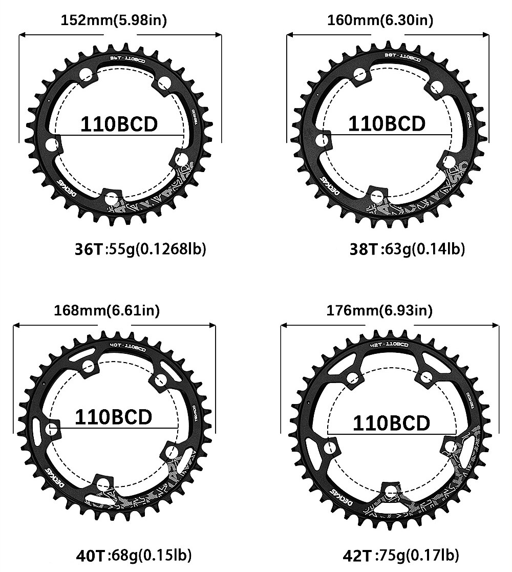 110Mm Bcd Racefiets Smalle Brede Kettingblad Cnc Gefreesd Aluminium 38T Tot 52T Past 7 Te 12 Speed Kettingen Fietsonderdelen