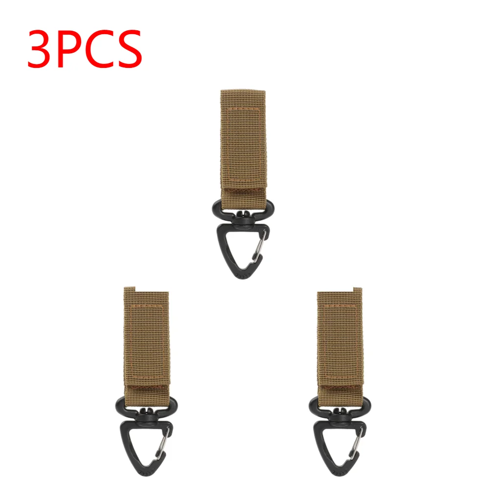 Mosquetones militares de nailon para colgar, hebilla táctica para cinturón, llavero, ganchos colgantes para acampar, herramienta para acampar, 1-10 piezas: Caqui