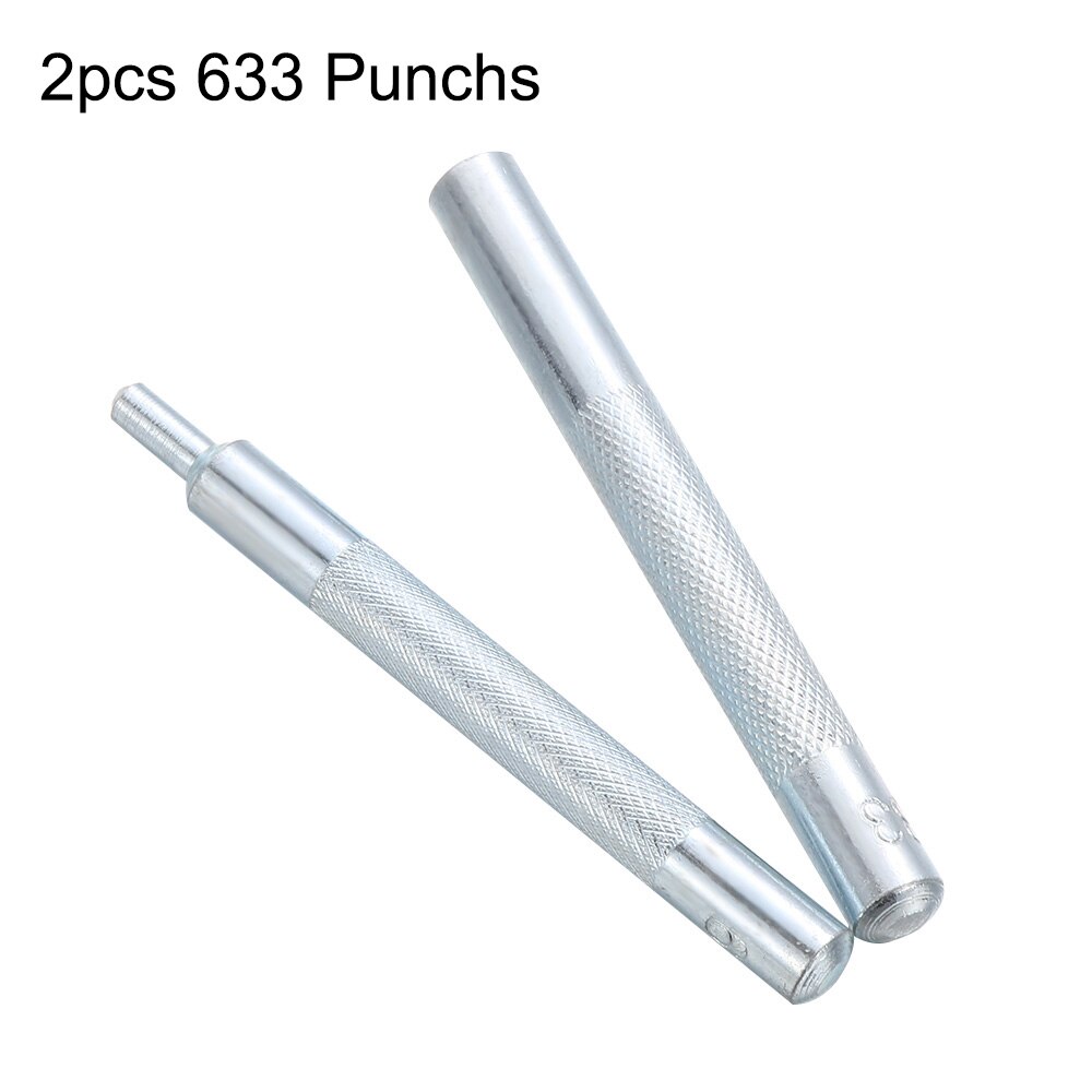1/11pcs Metal DIY Leather Craft Tool Set Die Hole Punch Snap Fasteners Press Studs Rivet Setter Base Kit Leather craft: 2pcs 655 Punchs
