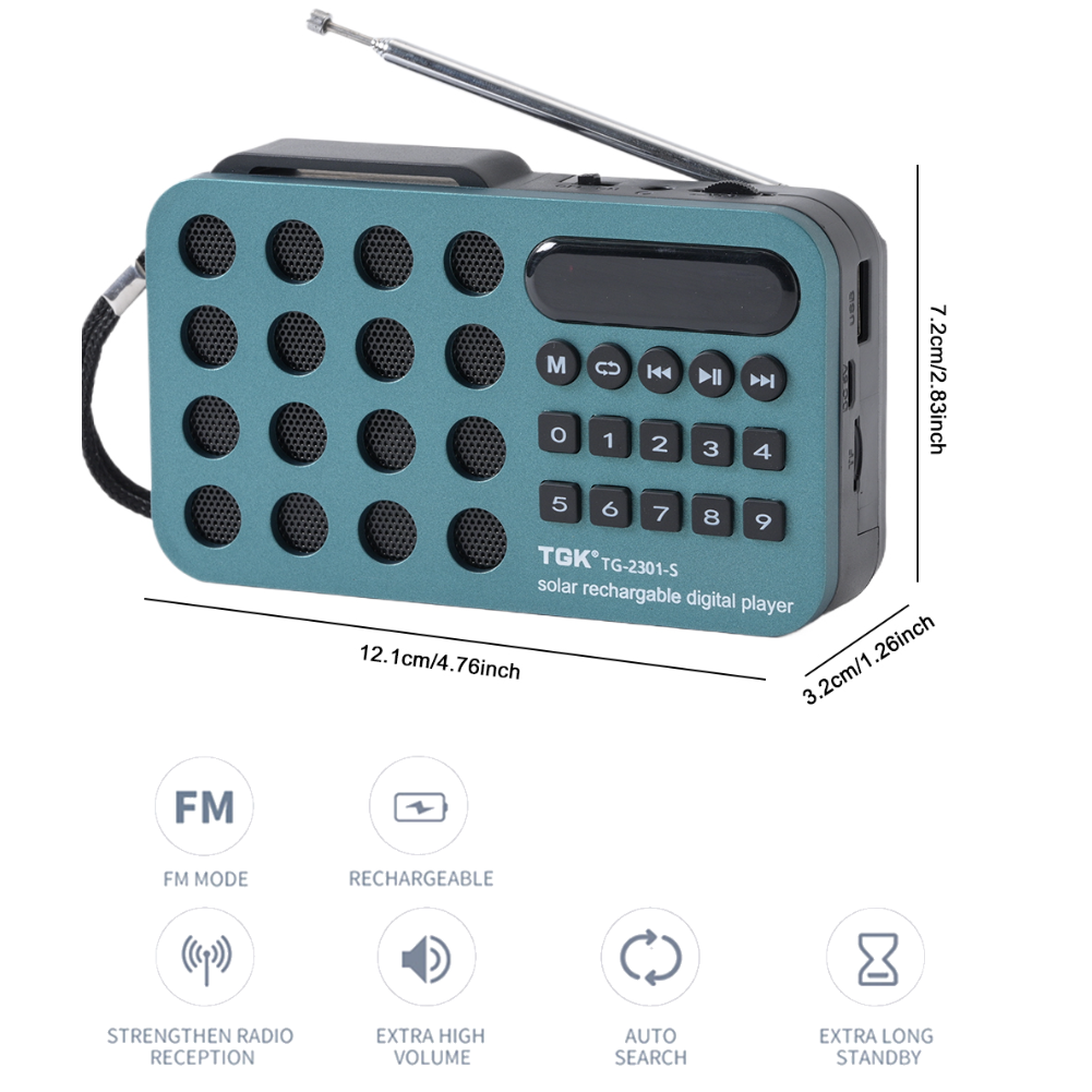 Wireless BT 5.0 DAB+ Digital Radio Portable FM Radio Supports U Disk TF Card MP3 Play Loudspeaker LCD Display Speaker Camping: Blue