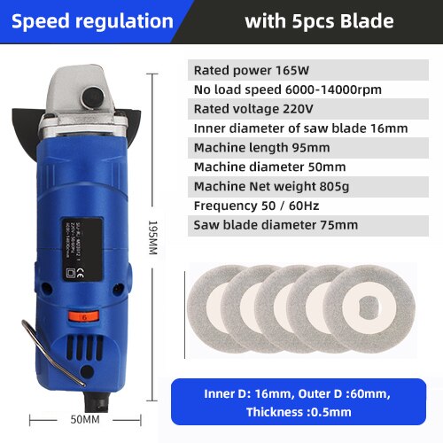 6 Speed Electric Angle Grinder For Grinding or Cutting Metal Electric Portable Grinder Machine Abrasive Tools Mini Grinder: Set 6