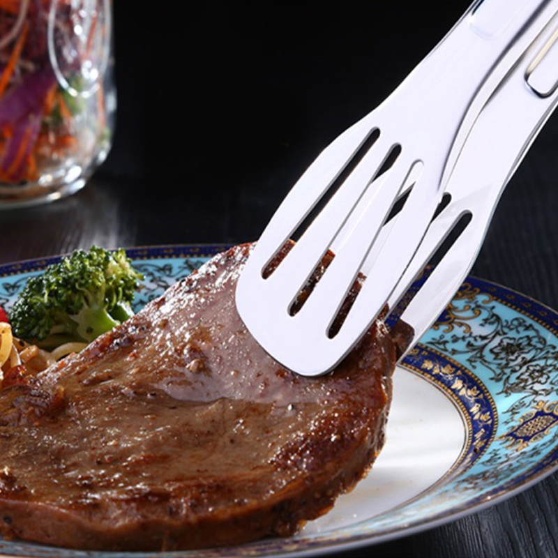 Stainless Steel Food Tongs Kitchen Utensils Buffet Cooking Tool Anti Heat Bread Clip Pastry Clamp Barbecue Kitchen Steel