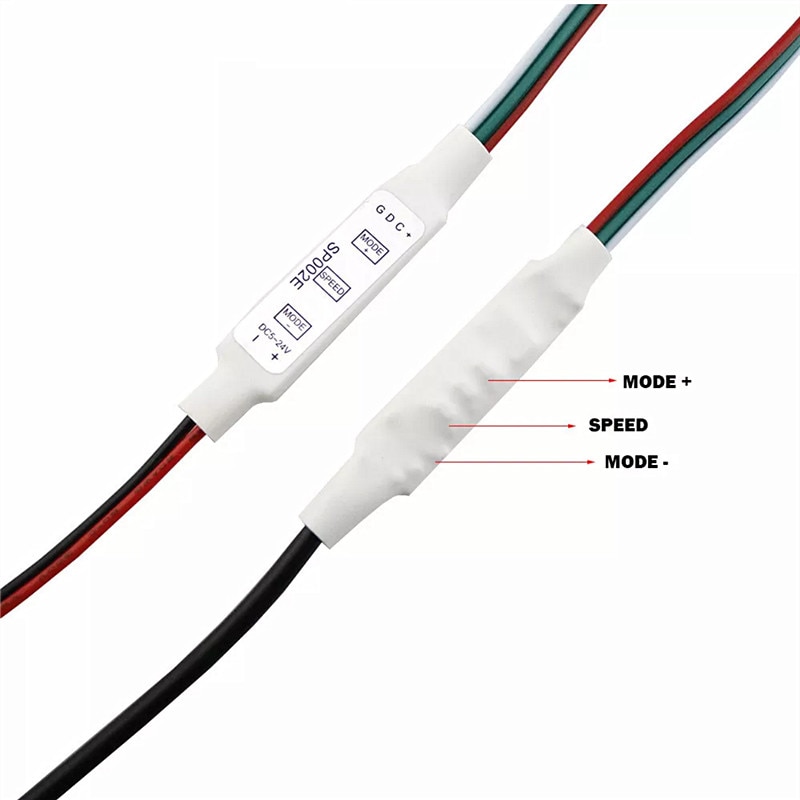 Regulador de Control de 3 botones USB para módulo de luz de 5V 3pin WS2812 RGB 5050 tira de píxeles LED con conector JST controlador WS2812B