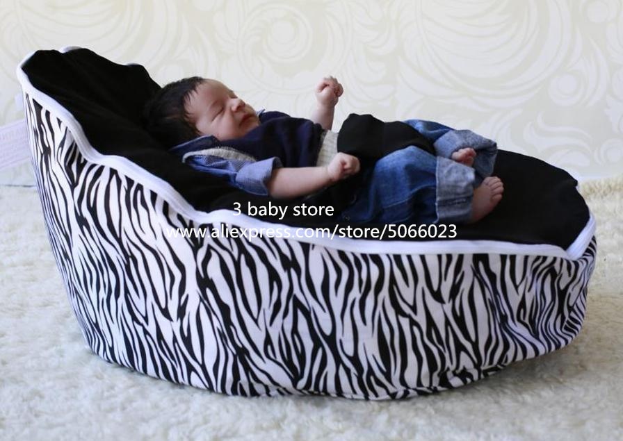 Zwart En Rood Zebra Baby Bean Bag Stoel, 2 In 1 Multifunctionele Baby Zitzak Sofa Stoel