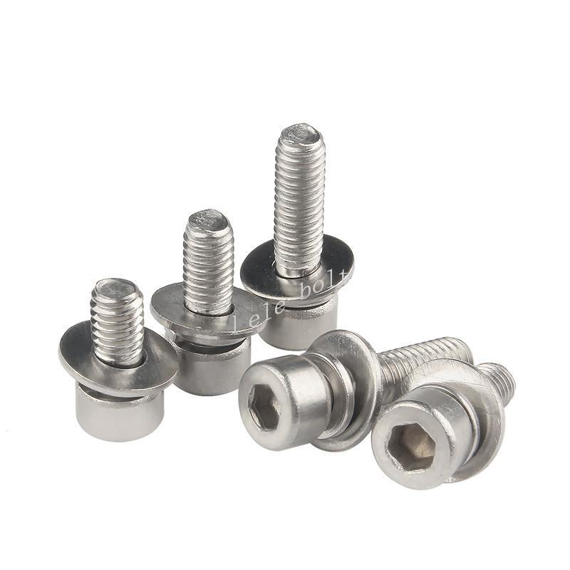 M3 M4 304 Edelstahl Hexagon Buchse Schrauben Tasse Kopf sechseckig Bolzen Schraube murmeln Dichtung Kombination