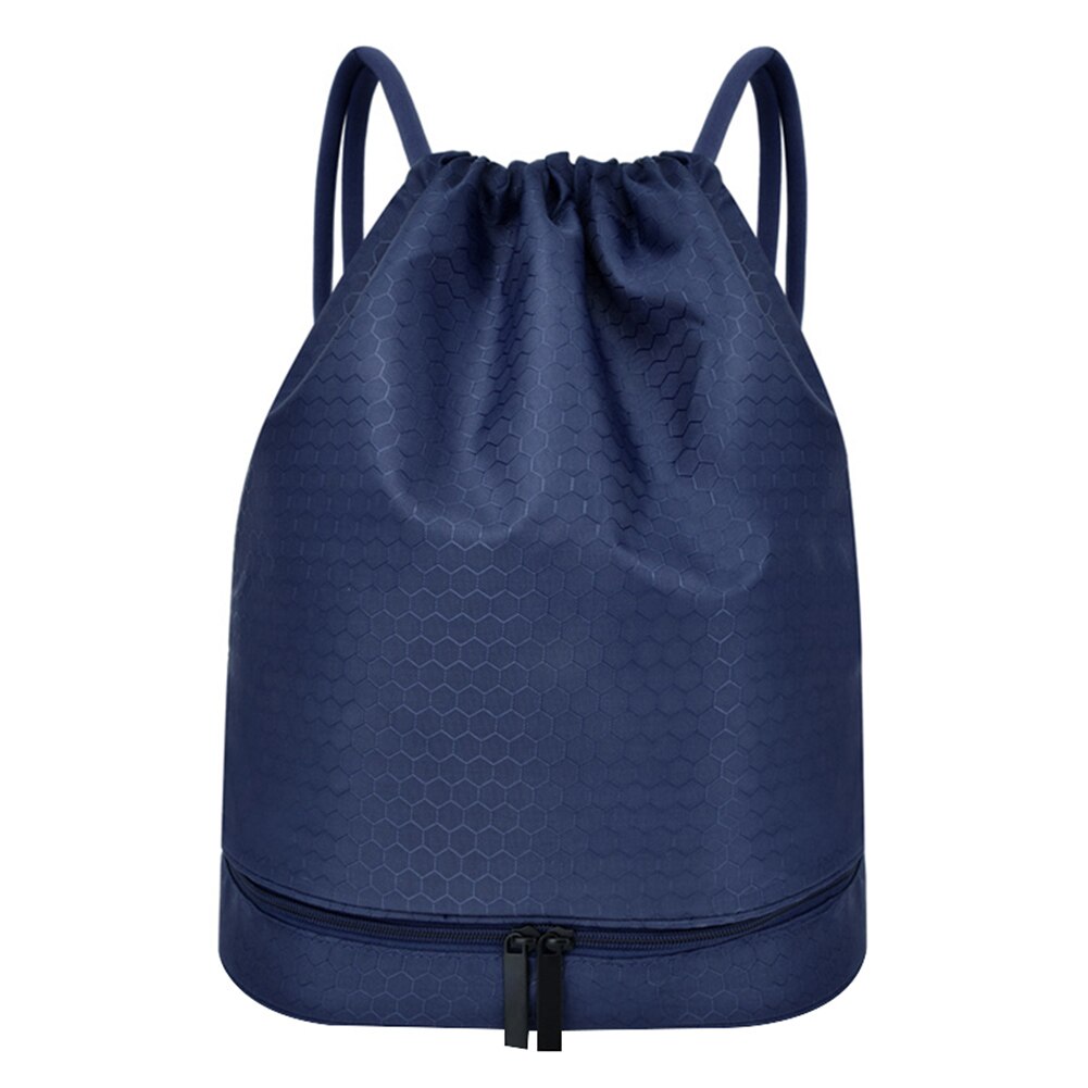 Nieuw Nat En Droog Trekkoord Rugzak Met Schoenendoos Waterdicht Grote Capaciteit Sport Fitness Tas: Dark Blue