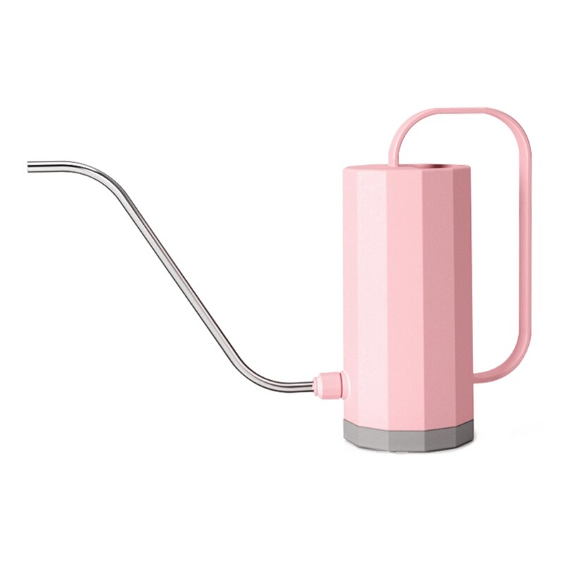 1.2L narzędzia ogrodnicze plastikowa roślina zraszacz praktyczna konewka nawadnianie domu kwiaty czajnik cylindryczny uchwyt L: różowy