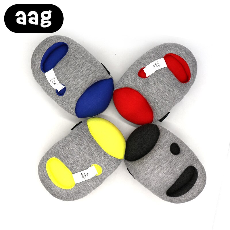Almohada de viaje AAG para avión, almohada de espuma de mano, accesorios de viaje, 4 colores, almohadas cómodas para dormir, relleno de espuma textil para el hogar