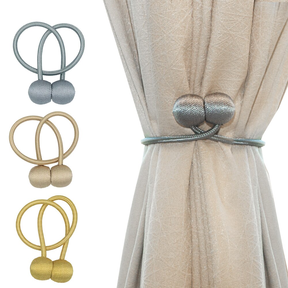 2 Stuks Magnetische Parel Bal Gordijn Tiebacks Vastzetmogelijkheden Terugloopsper Gesp Clips Accessoire Gordijn Decoratieve Gordijn Staven Accessoires