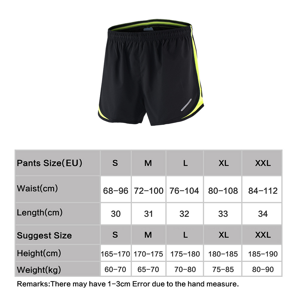 Arsuxeo Quick Dry Sport Shorts Men 2 in 1 Running Shorts Man Marathon Training Running Cycling Fitness Quick Dry Sports Shorts