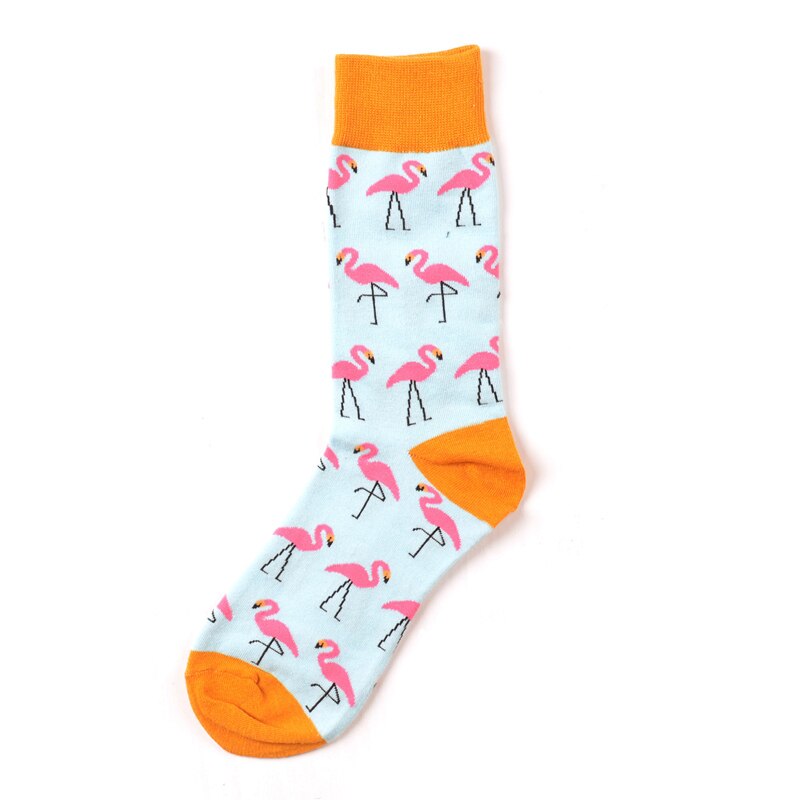 Calcetines de algodón con de flamenco para adulto, medias cálidas con de animales, flamencos, Grulla, llama, fuego, fla, pluma de pájaro rosa, lago: Flamingos Sky