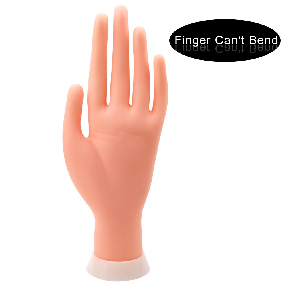Soft Flexible Training Hand Model Silicone Nail Art Salon Practice Bendable Mannequin Hand Nail False Hand DIY Manicure Tools: Finger can not bend