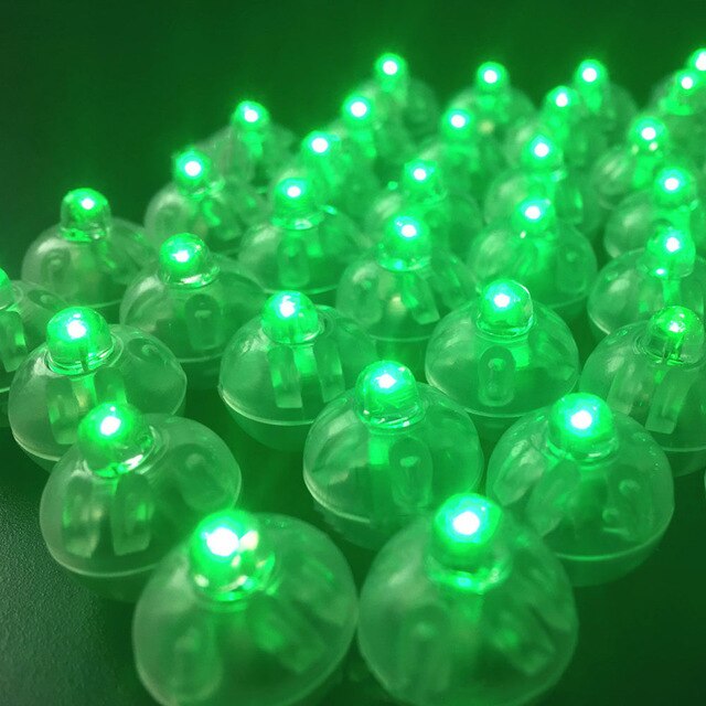 Mini lámparas de Flash redondas para decoración para de boda, luces Led para Globo de bola redonda para linterna de Navidad, luz decorativa, 100 Uds.: Green