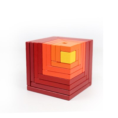 Baby Große Bausteine kinder Holz Spielzeug Kreative Regenbogen Stacker Montessori Vorteile Intelligenz für Kinder: Cubes red