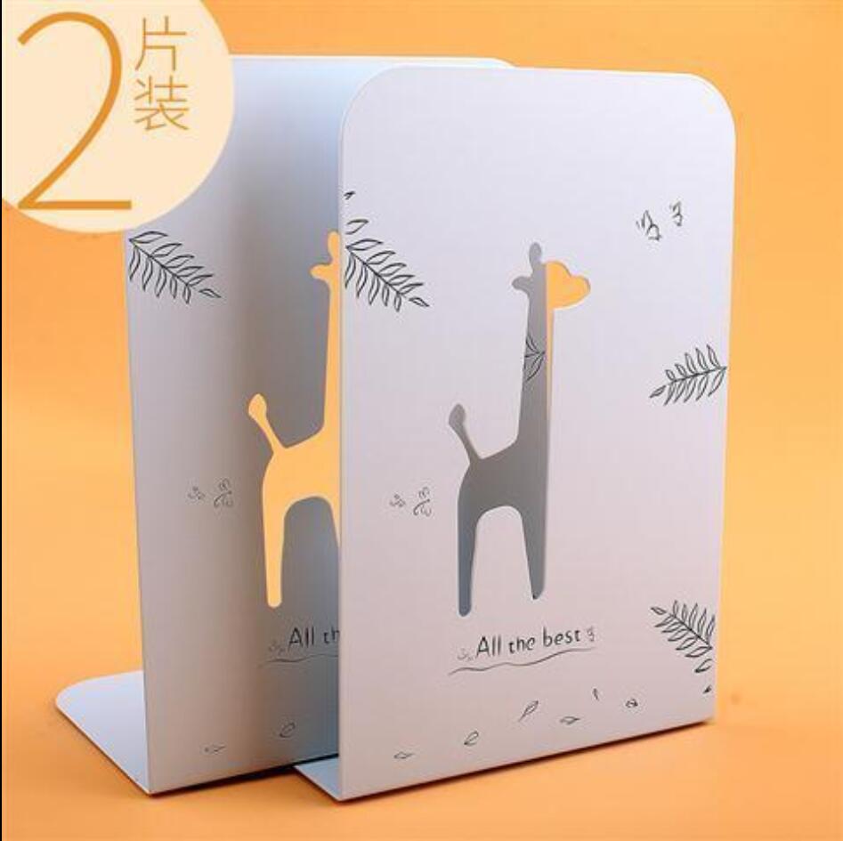 Metal Hollow Cute Bookends L-shaped Desk Organizer Desktop Book Holder School Stationery Office Accessories: 7