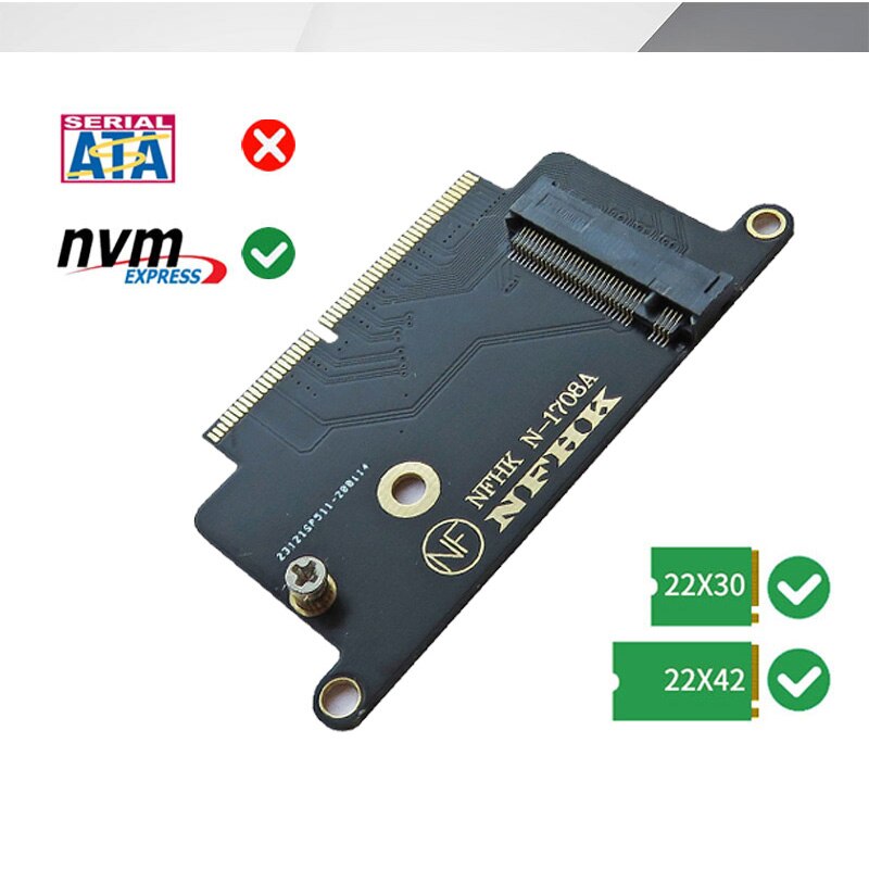 M .2 nvme ssd adapter til apple macbook  a1708 laptop nvme pcie  m2 ngff ssd til macbook pro  a1708 ssd adapter riser kort