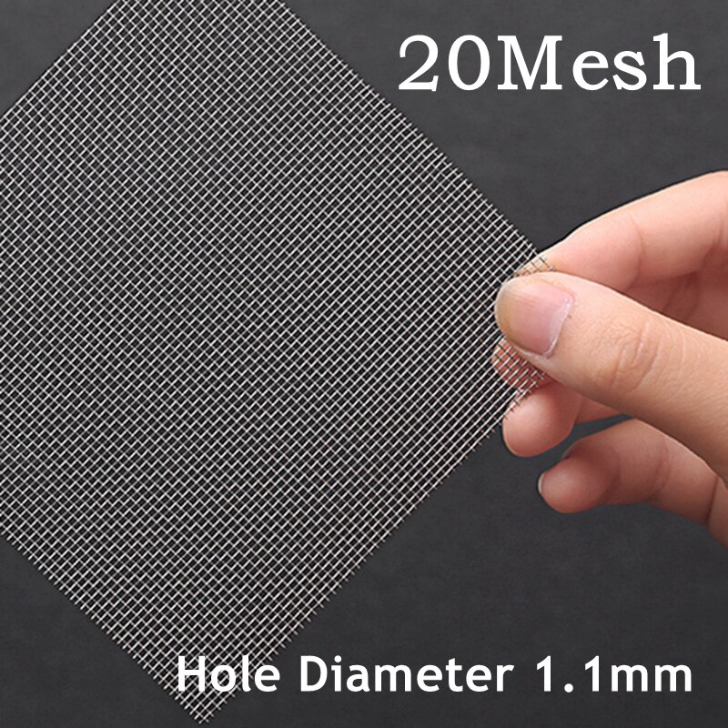 6-400 mesh 304 Stainless Steel Water Filter Mesh Kitchen Tools Food Coffee Wine Screen Filter Wire Net Fabric Screening Strainer: 20Mesh 1.1mm
