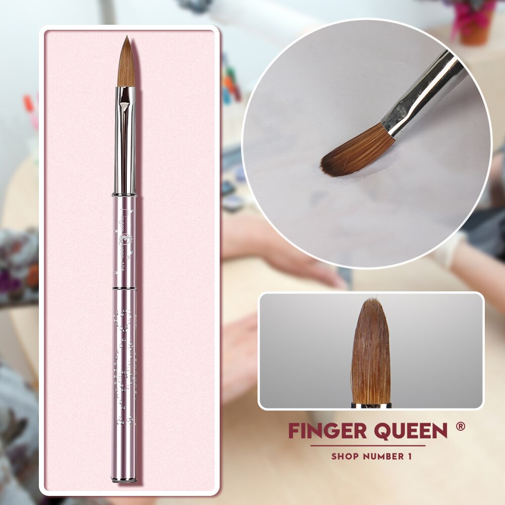 Kolinsky-pincel de Marta rosa para uñas, de tallado de cristal, de patrón 3D, suministros de uñas para equipos de Ail: B065-12B