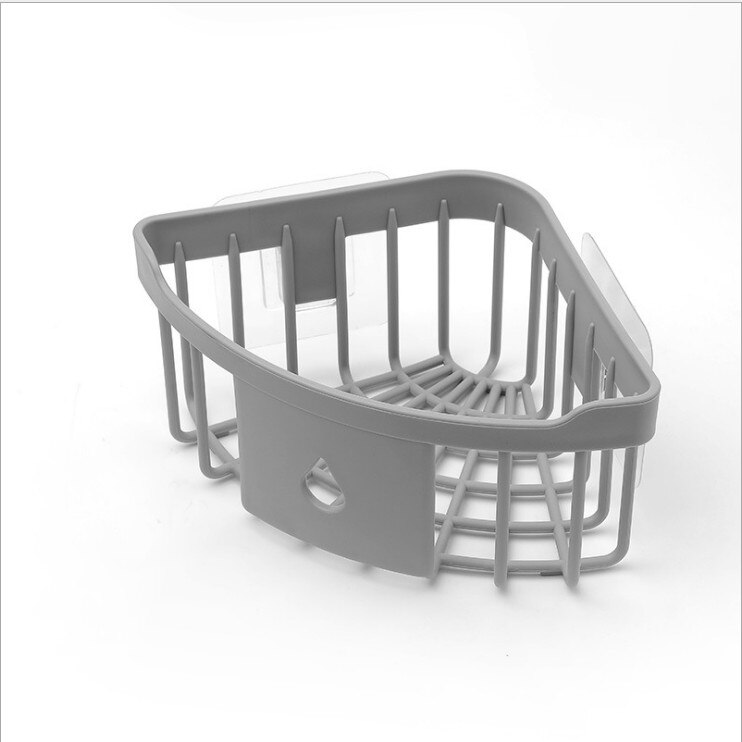 Plastic Bathroom Shelf Organizer Snap Up Corner Shelf Caddy Bathroom Corner Shelf Shower Storage Wall Holder Shampoo Holder: Light Grey