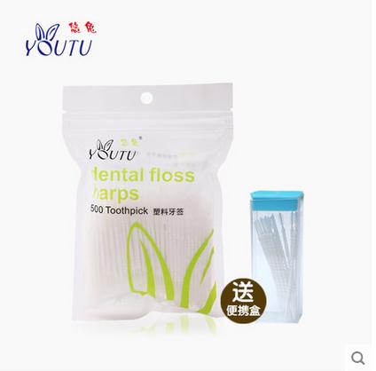 500 monteret bærbar blød plastik tandstikker interdental børste interdental børste til at sende en lille boks lugtfrit miljø