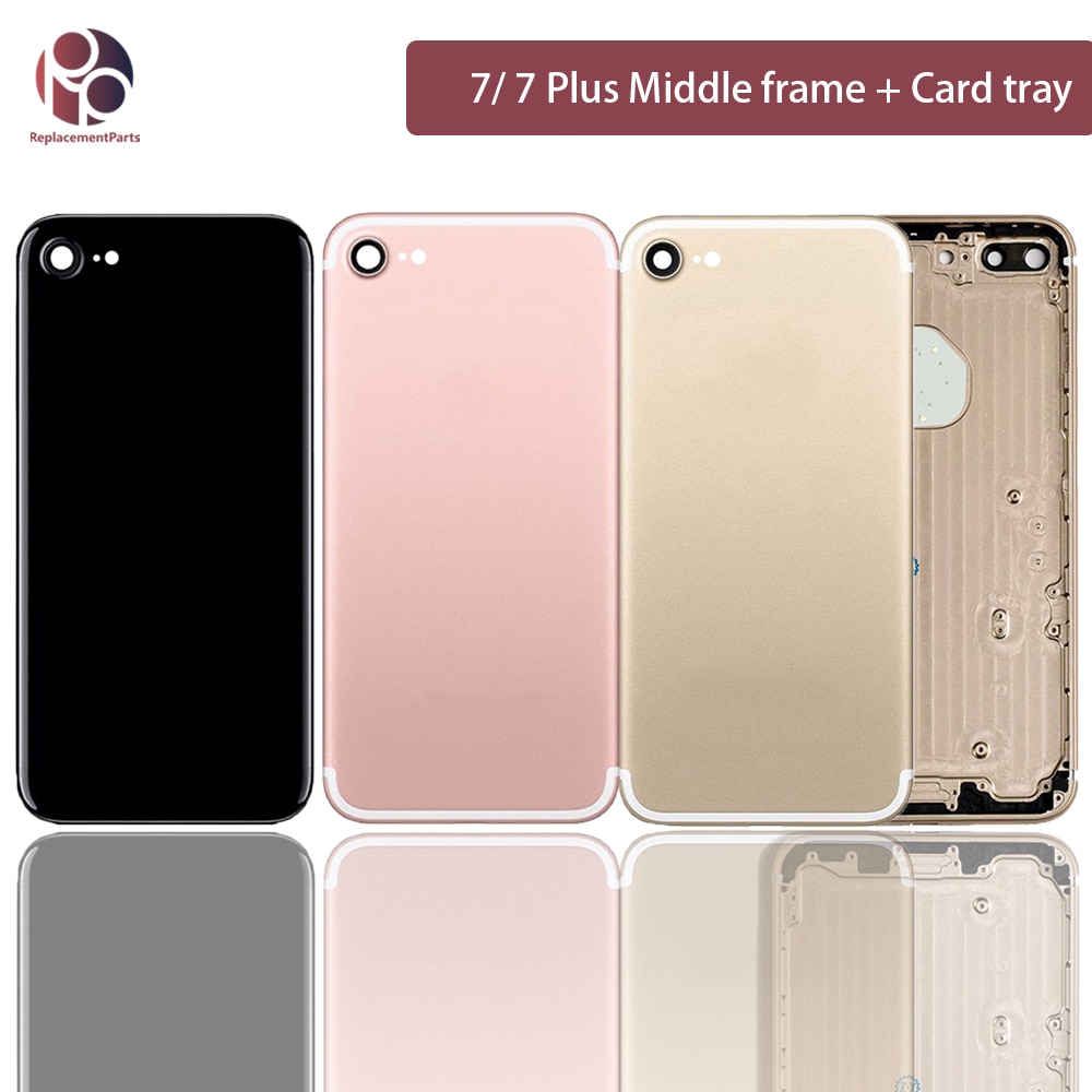 Dla iphone 7 plus 7G 7 P powrót rama środkowa obudowa wymiana części obudowa obudowa pokrywa baterii karta Sim + wersja CE