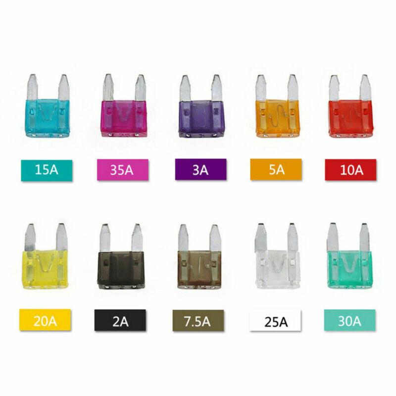 120 Pcs Profile Small Size Blade Car Fuse Assortment Set for Auto Car Truck 2/3/5/7.5/10/15/20/25/30/35A Fuse with Plastic Box
