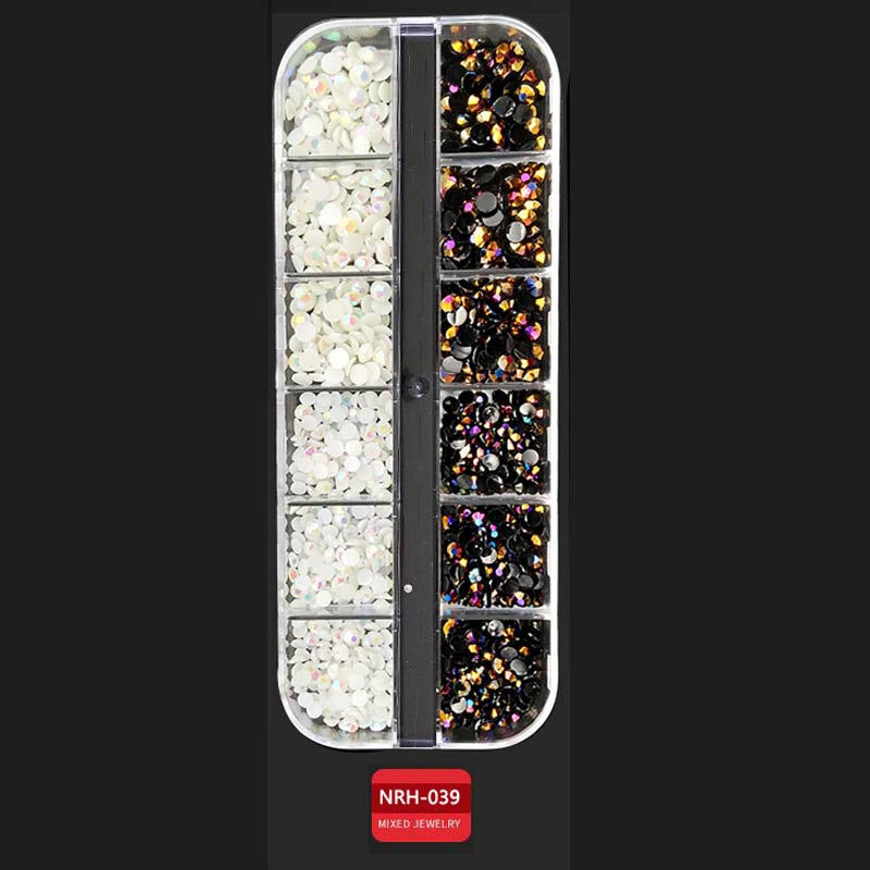 Neue Nagel Kunst Dekorationen 3D Kristall AB Strass Nagel Steine Charme Edelsteine Perle DIY Gold Silber Niet NäGel Schmuck Zubehör: 039