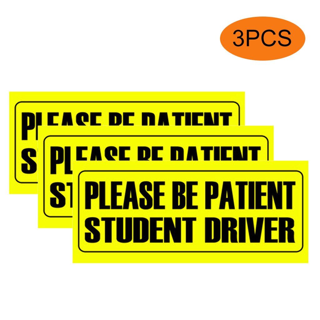 3x Auto Sticker Wiht De Brief Van Wees Geduldig Student Driver Student Auto Sticker 3 Pc Auto Sticker #0204y10