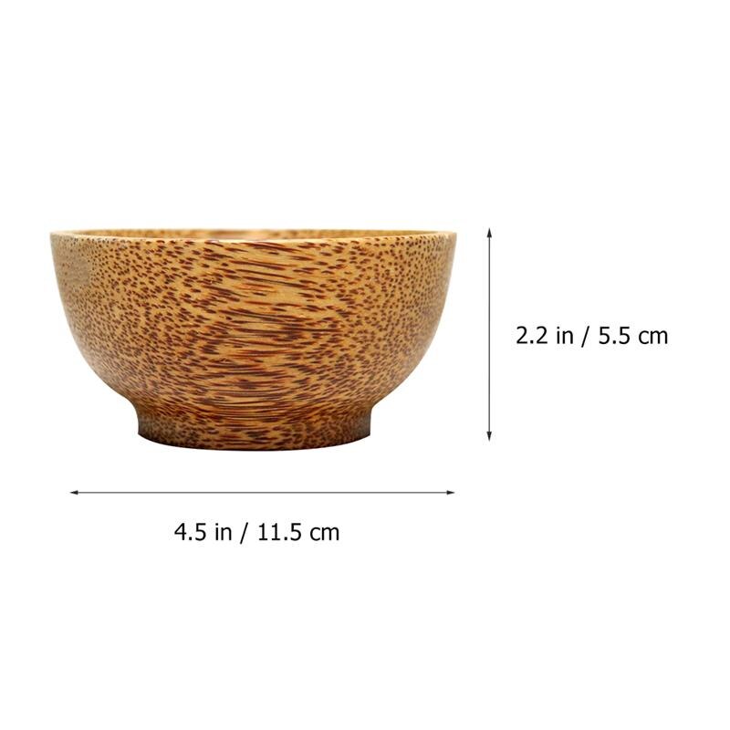 Natural Coconut Wooden Bowl Wooden Bowl Soup Bowl Rice Bowl Food Container: Default Title