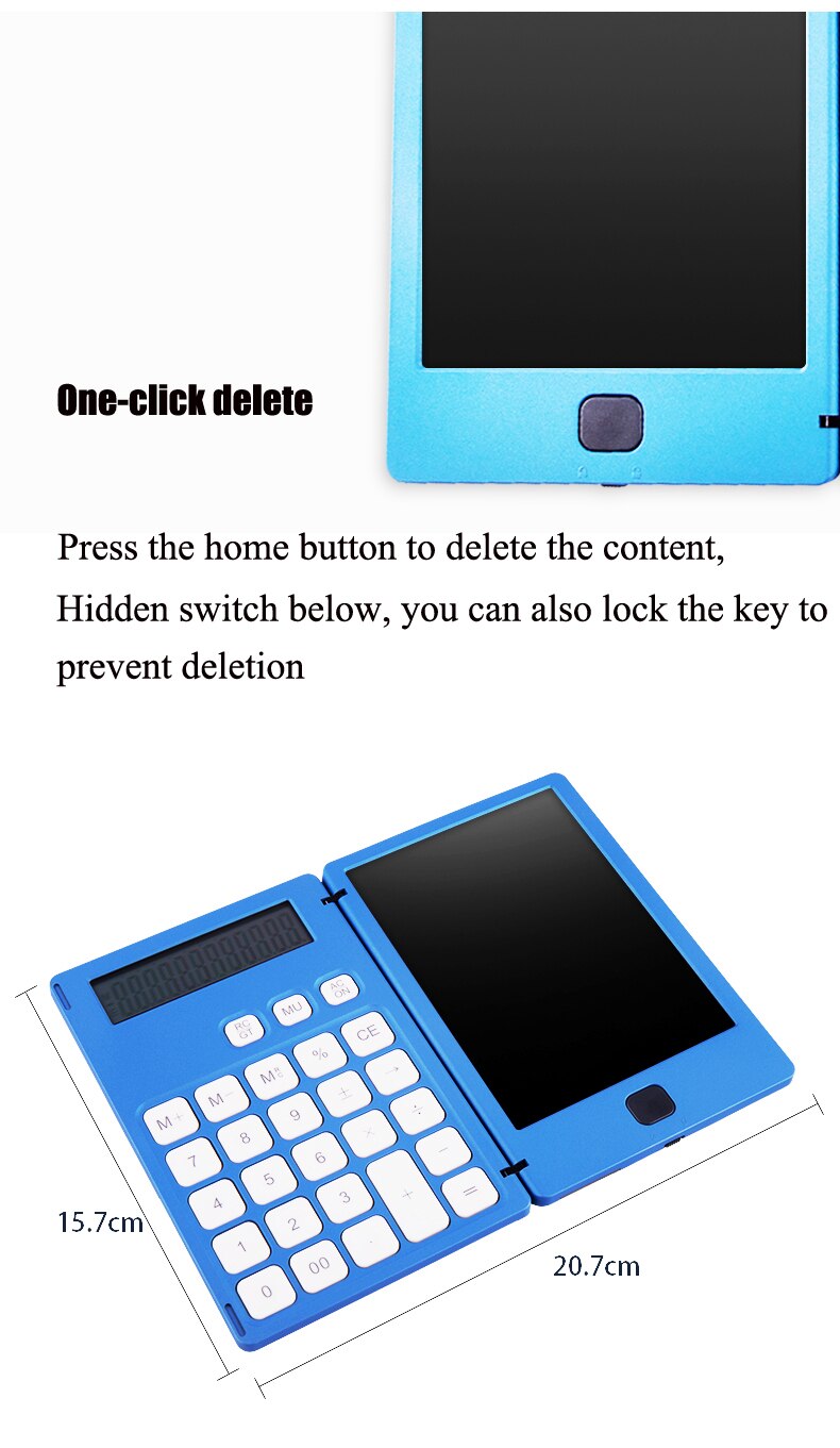 6.5- tommers lcd-skrivetavle med kalkulator digital tegning elektronisk håndskrift pad melding grafikkort barn