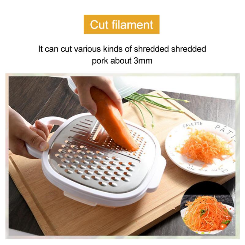 Mandoline Schneidemaschine Gemüse Cutter Professionelle Reibe mit Container Mittagessen Kasten 304 edelstahl klinge Gemüse Küche Werkzeug