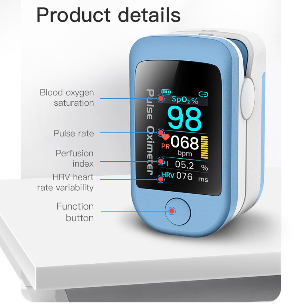 Hrv Pulsoxymeter Bluetooth Data Record Hartslag Variablity Saturatiemeter De Dedo Hrv SpO2 Pr Pi Monitor Oled-scherm Android ios