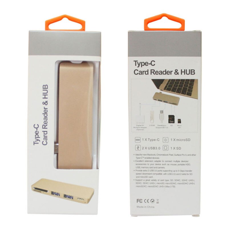 Multifunctionele 5-In-1 USB-C 3.1 Type-C Hub USB 3.0 Combo PD Power Levering SD/ TF Micro SD Kaartlezer Voor MacBook Chromebook