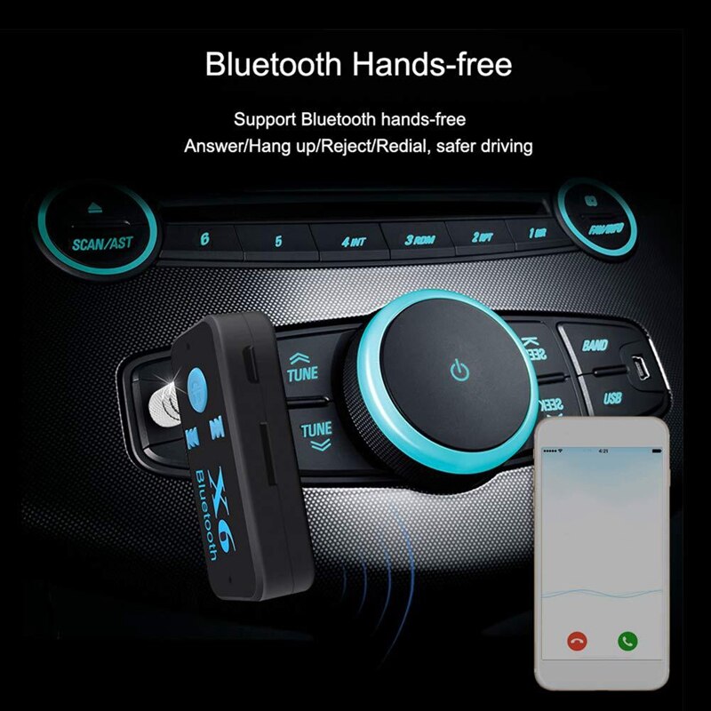 ABDZ -X6 HandFree Adapter Bluetooth Receiver Auto Car Bluetooth Aux Kit Music 3.5mm o Stereo Bluetooth Car Kit Receiver