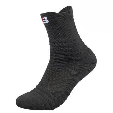 Mænd flerfarvet elite basketball sokker mænd kompression bomuld håndklæde bund cykel sokker mænds udendørs sports sokker: Stil 1