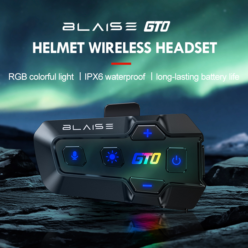 BLAISE GT0 Motorradhelm-Headset, Bluetooth-Freisprechanruf, 1000 mAh, Stereo, wasserdicht, Musik-Spieler, kabelloser Kopfhörer BT 5.3