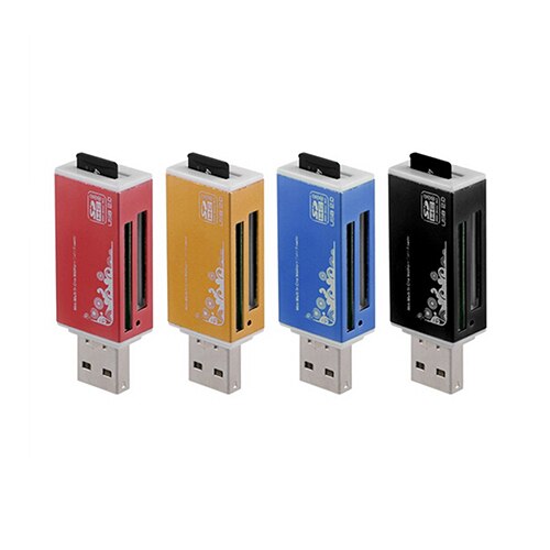 4 Card Slots USB 2.0 All in 1 Multi Memory Card Reader for Micro SD SDHC TF M2 MMC MS PRO DUOs: Default Title